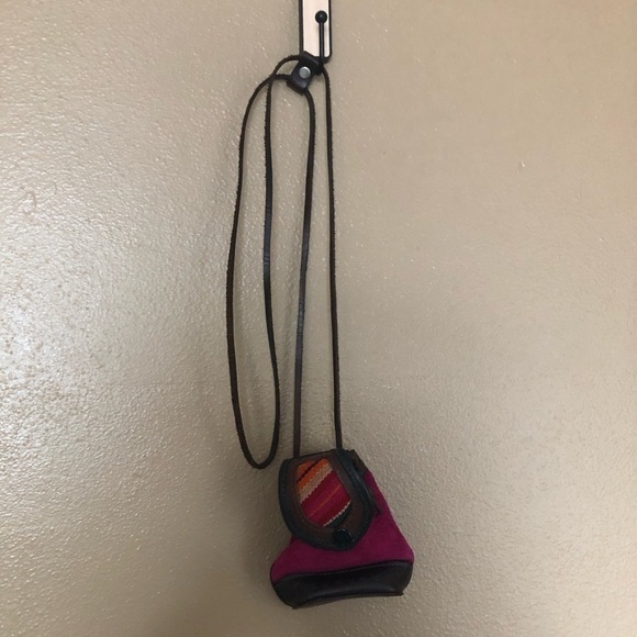 Mini Pink Suede Crossbody Bag - Picture 1 of 5